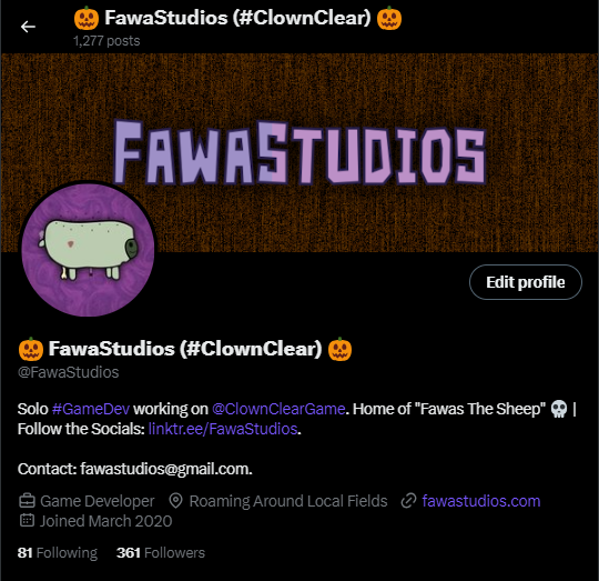 Image of FawaStudios Twitter showcasing Halloween logos